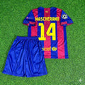Barcelona 2015 Champions League Final Kids Retro Jersey – Javier Mascherano #14 – Back View