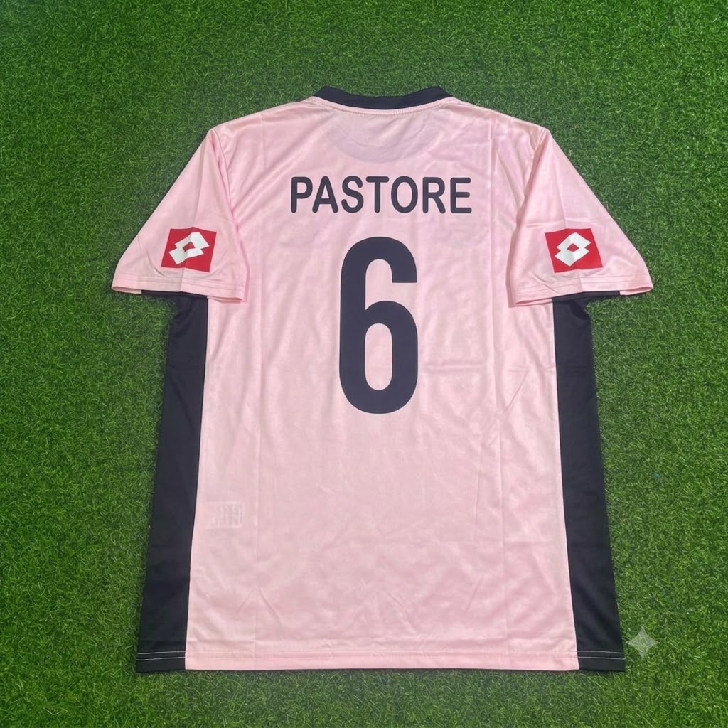 Javier Pastore Palermo FC Pink Retro Football Jersey – Back View