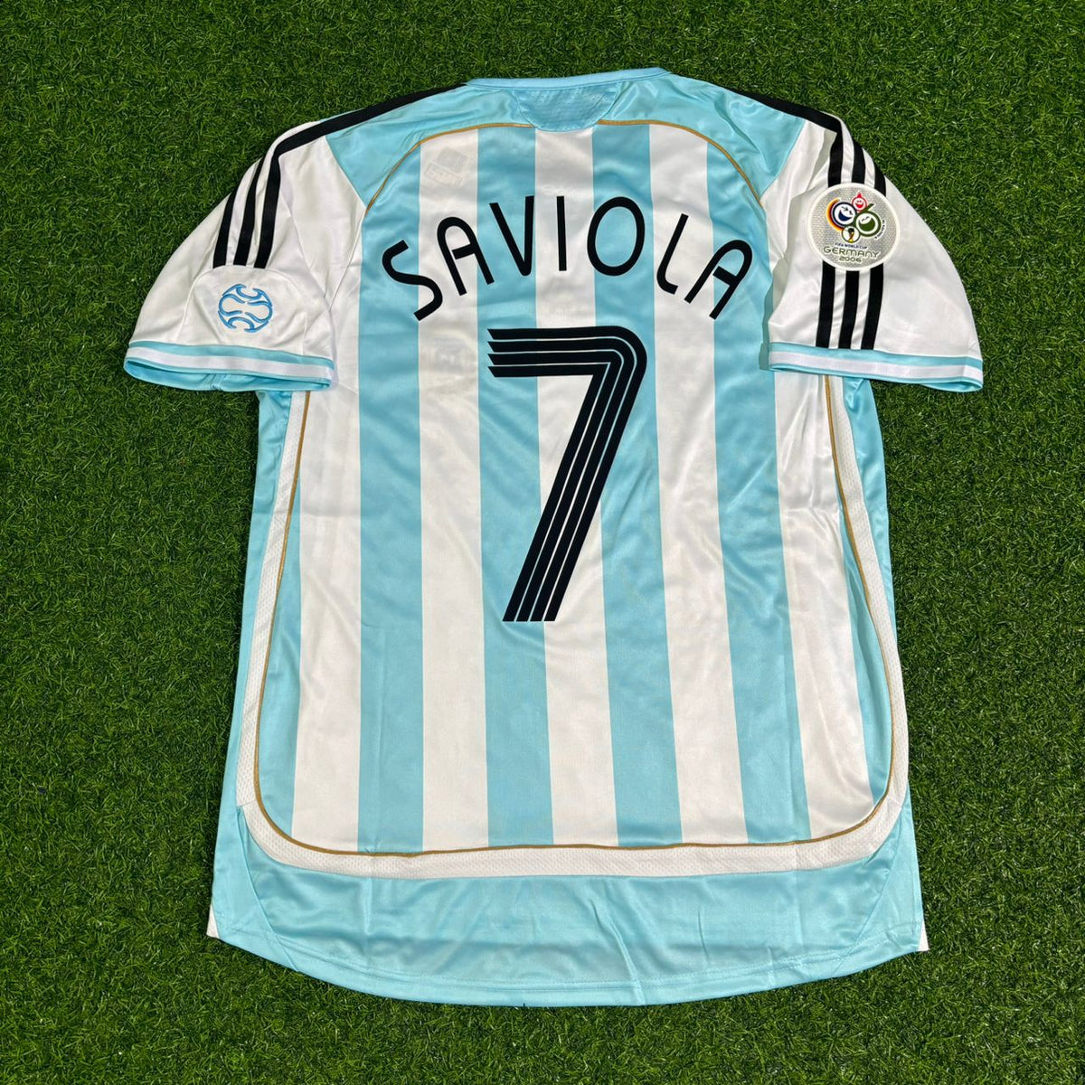 Argentina 2006 World Cup Retro Football Jersey – Javier Saviola – Back View