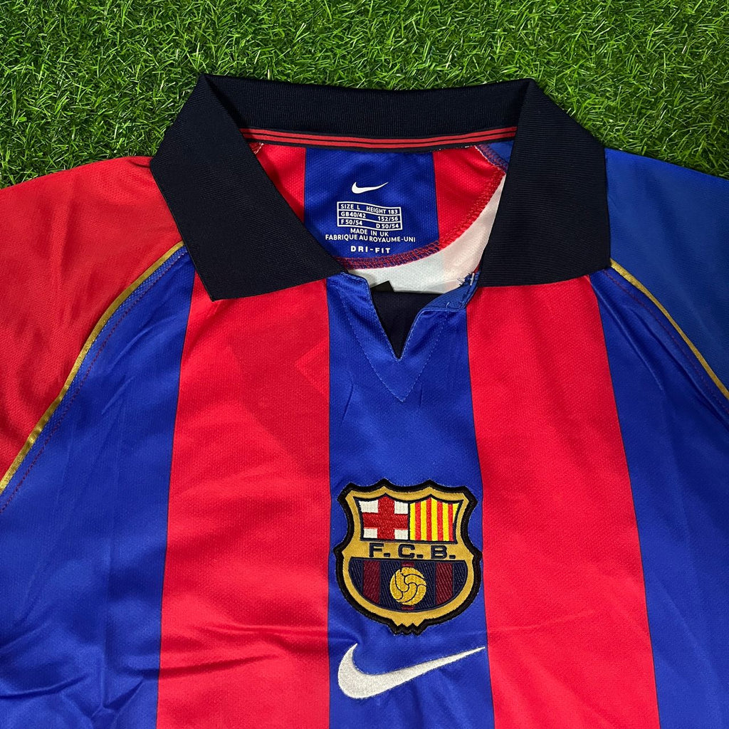 Luis Enrique 21 – Barcelona 2001/2002 Home Retro Kit Jersey – 4