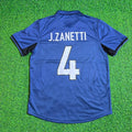 Javier Zanetti #4 Inter Milan 1998/99 Home Retro Football Jersey – Back View