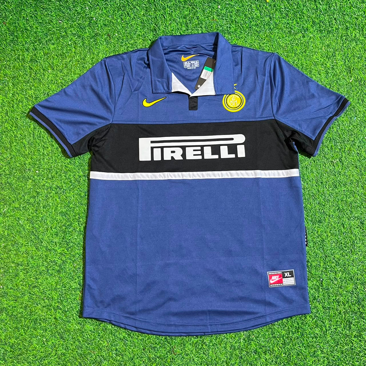 Javier Zanetti #4 Inter Milan 1998/99 Home Retro Football Jersey – Front View