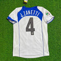 Javier Zanetti Inter Milan 2004-2005 Retro White Football Jersey – Back View