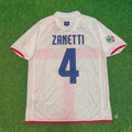 Javier Zanetti #4 Inter 2007- 2008 Season Away White Red Retro Jersey – Back View
