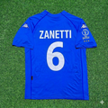 Italy 2002 World Cup Home Retro Jersey – Javier Zanetti #6 – Back View