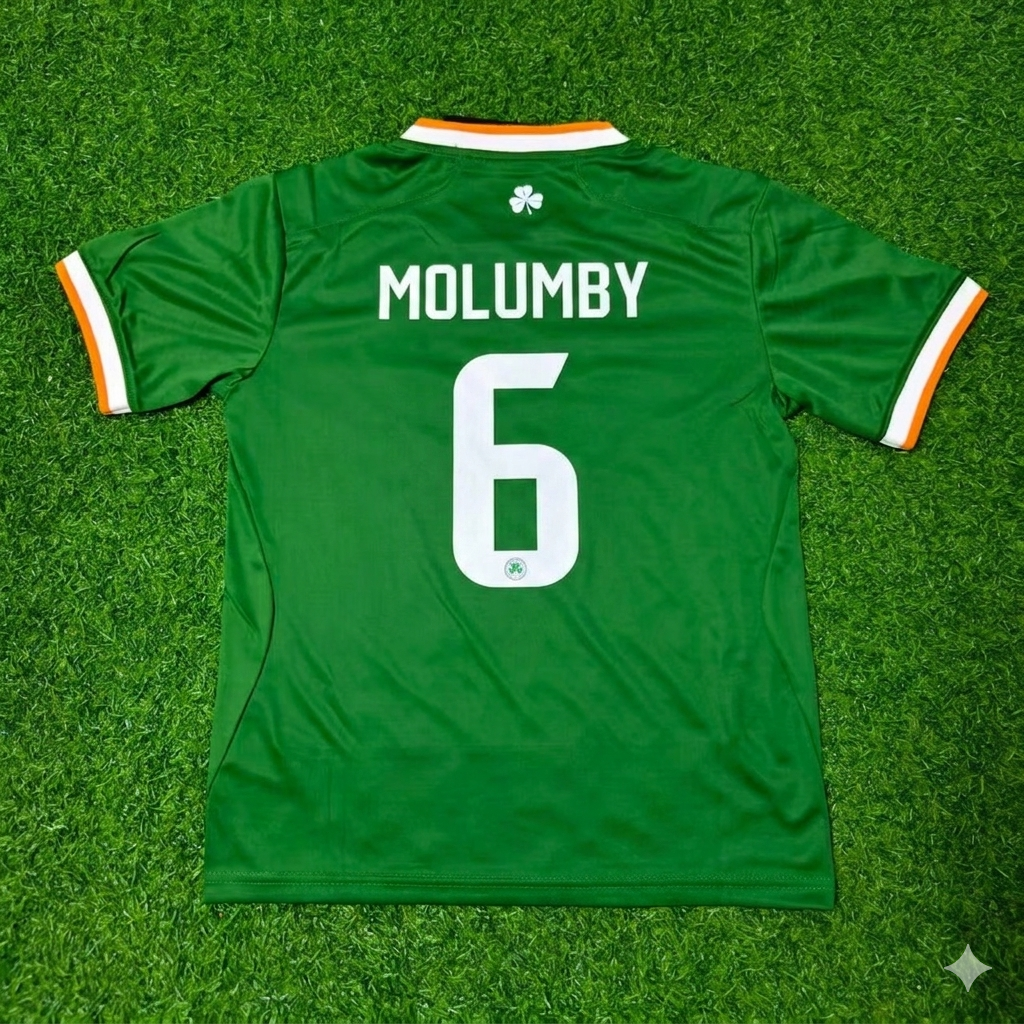 2026 Jayson Molumby #6 Ireland Green Football Jersey – Back View