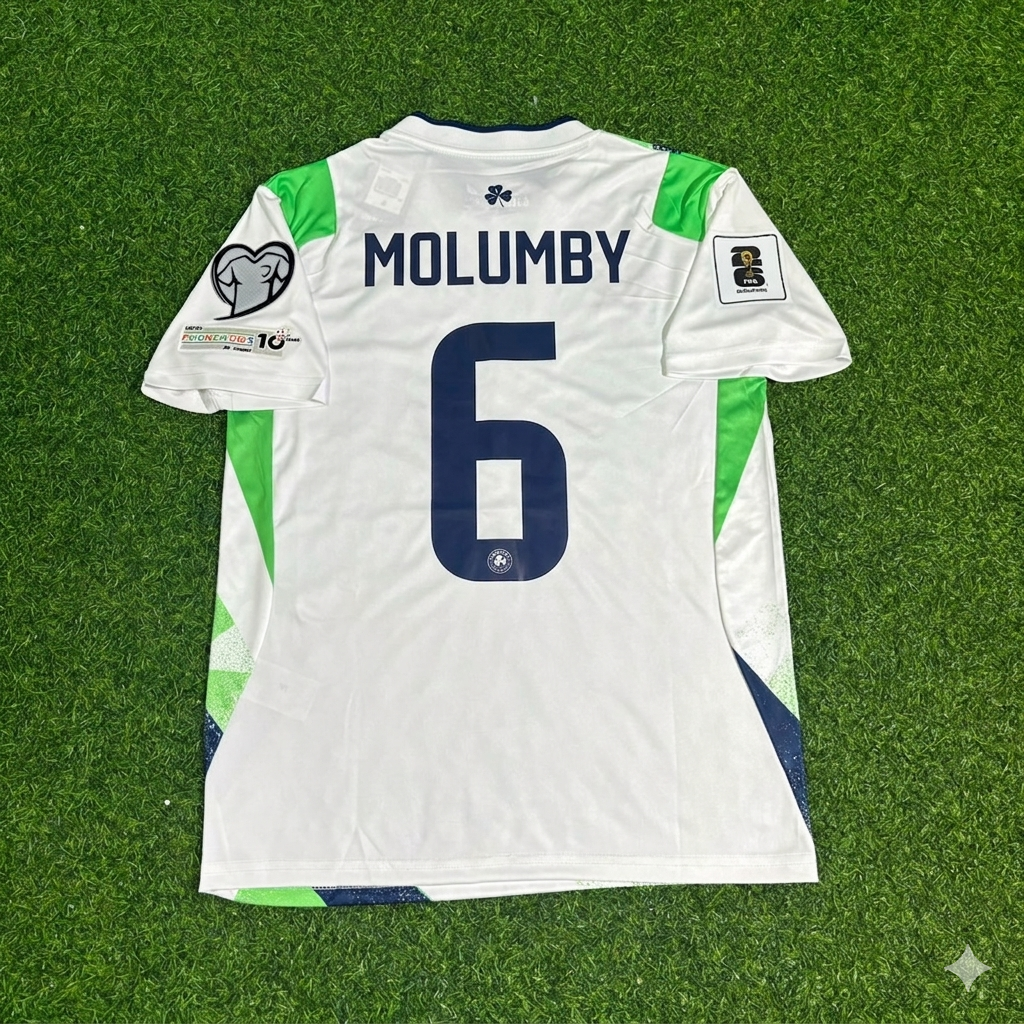 Ireland 2026 World Cup Qualifiers Green White New Season Football Jersey – Jayson Molumby #6 – Back View