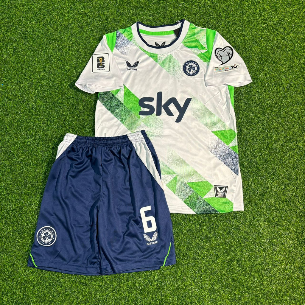 2026 Jayson Molumby #6 Ireland Kids Home Green White Football Jersey – Front View