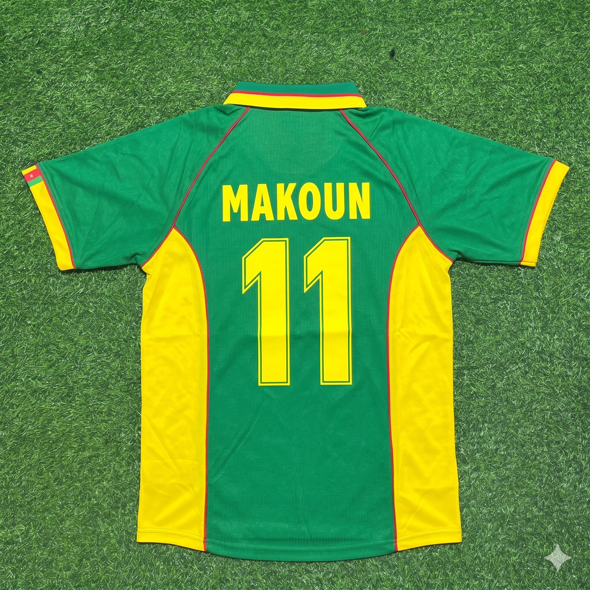 Jean Makoun Cameroon Retro Football Jersey – Back View