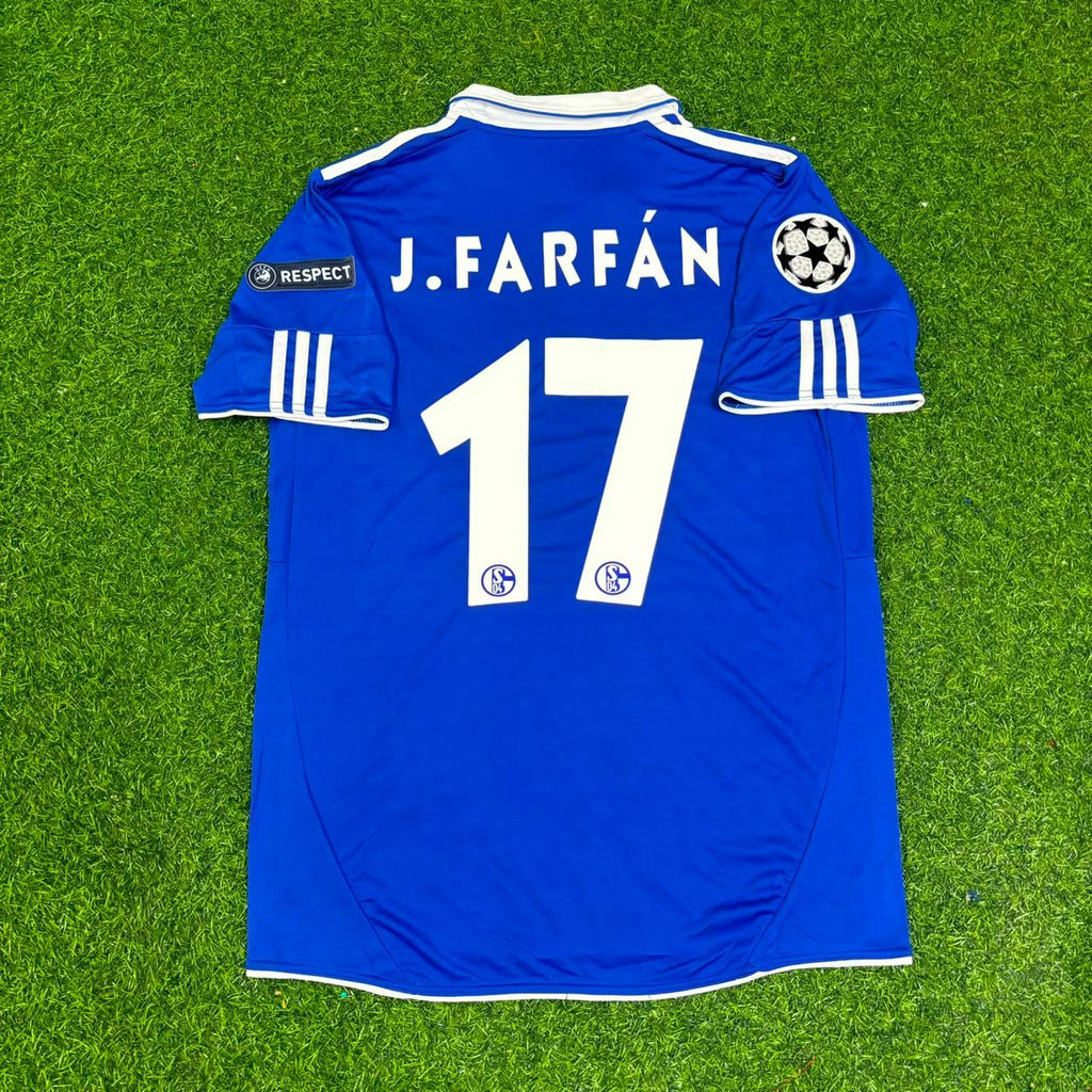 Schalke 04 Season 2010- 11 Retro Champions League Football Jersey – Jefferson Farfán 17- – Back View