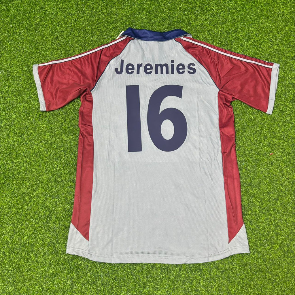 1998/99 Jens Jeremies #16 FC Bayern München Auswärts Retro Fußballtrikot Grau Jersey – Back View