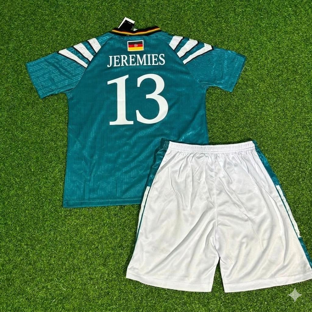 Jens Jeremies #13 Deutschland Retro Heim Kinder Fußballtrikot Jersey – Back View