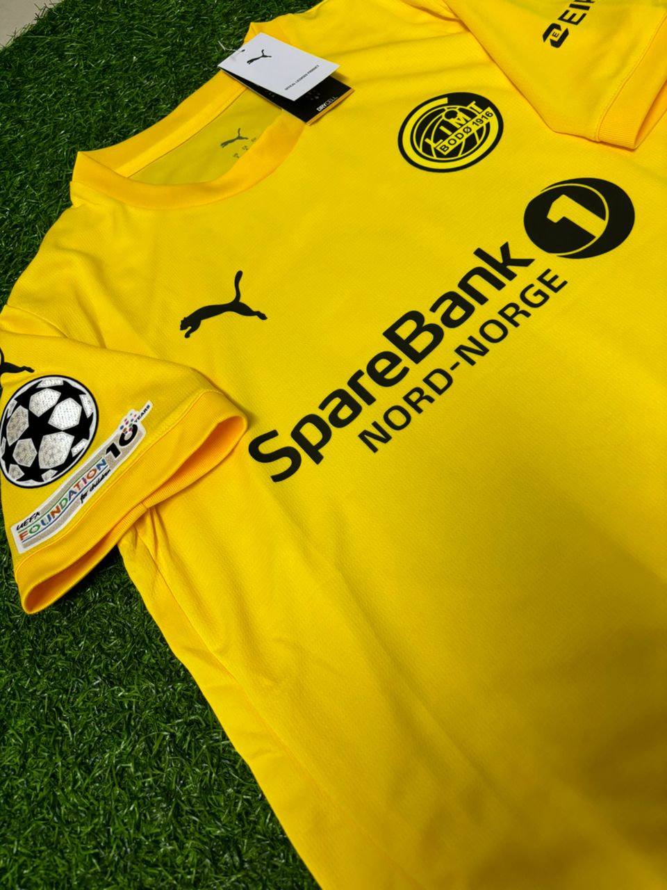 Jens Petter Hauge Bodø/Glimt 2026 Champions League New Season Yellow Football Jersey – Detailed View