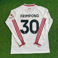 Jeremy Frimpong #30 Liverpool 2027 New Season Long Sleeve Away White Football Jersey – Back View