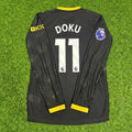 Jeremy Doku #11 Manchester City 2026/2027 New Season Away Black Long Sleeve Jersey – Back View