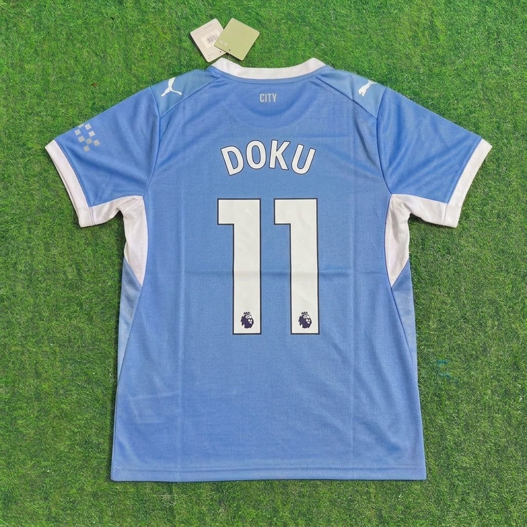 Jeremy Doku Manchester City 2026-27 Home New Season Jersey – Back View