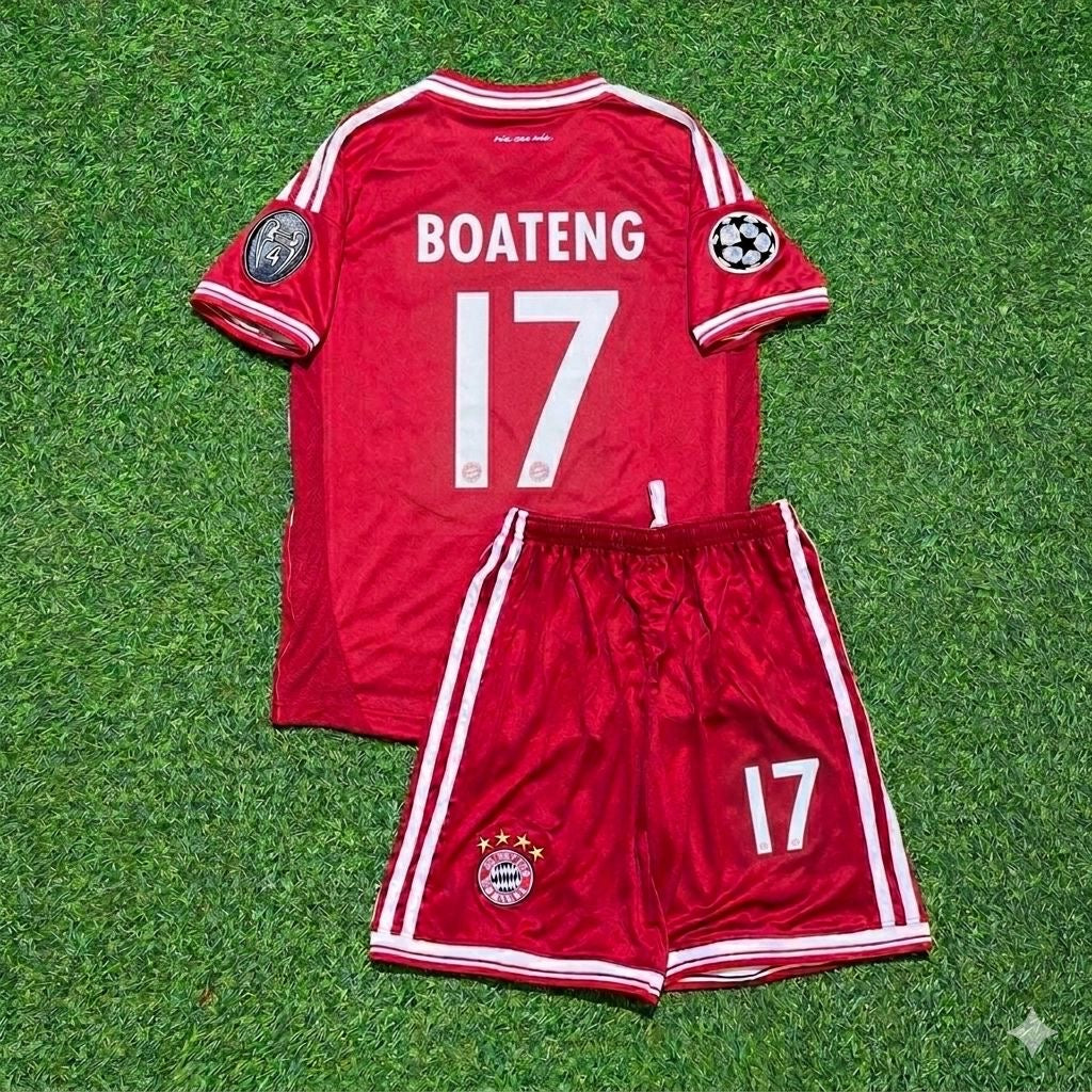 Bayern Munich 2013 Champions League Final Kids Retro Kit – Jérôme Boateng #17 – Back View