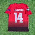 Jesse Lingard #14 Manchester United 2018/2019 Season Home Red Retro Football Jersey – Back View