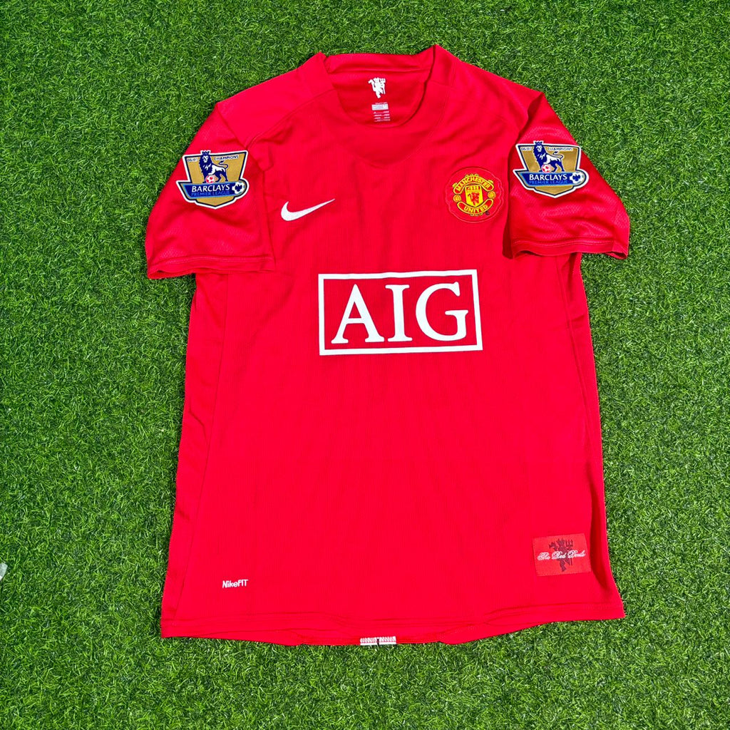Manchester United 2007 2008 EPL Retro Red Jersey – Ji-sung Park – Front View
