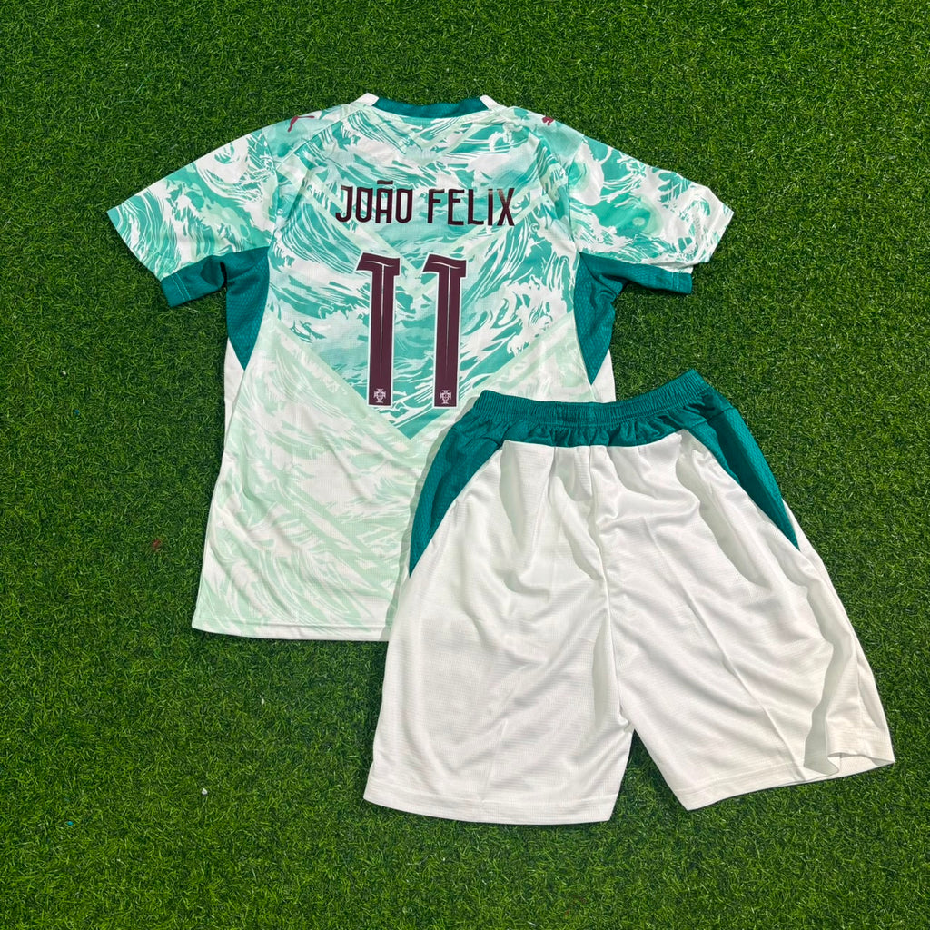 2026 Portugal World Cup João Félix Kids White Away Football Jersey – Back View