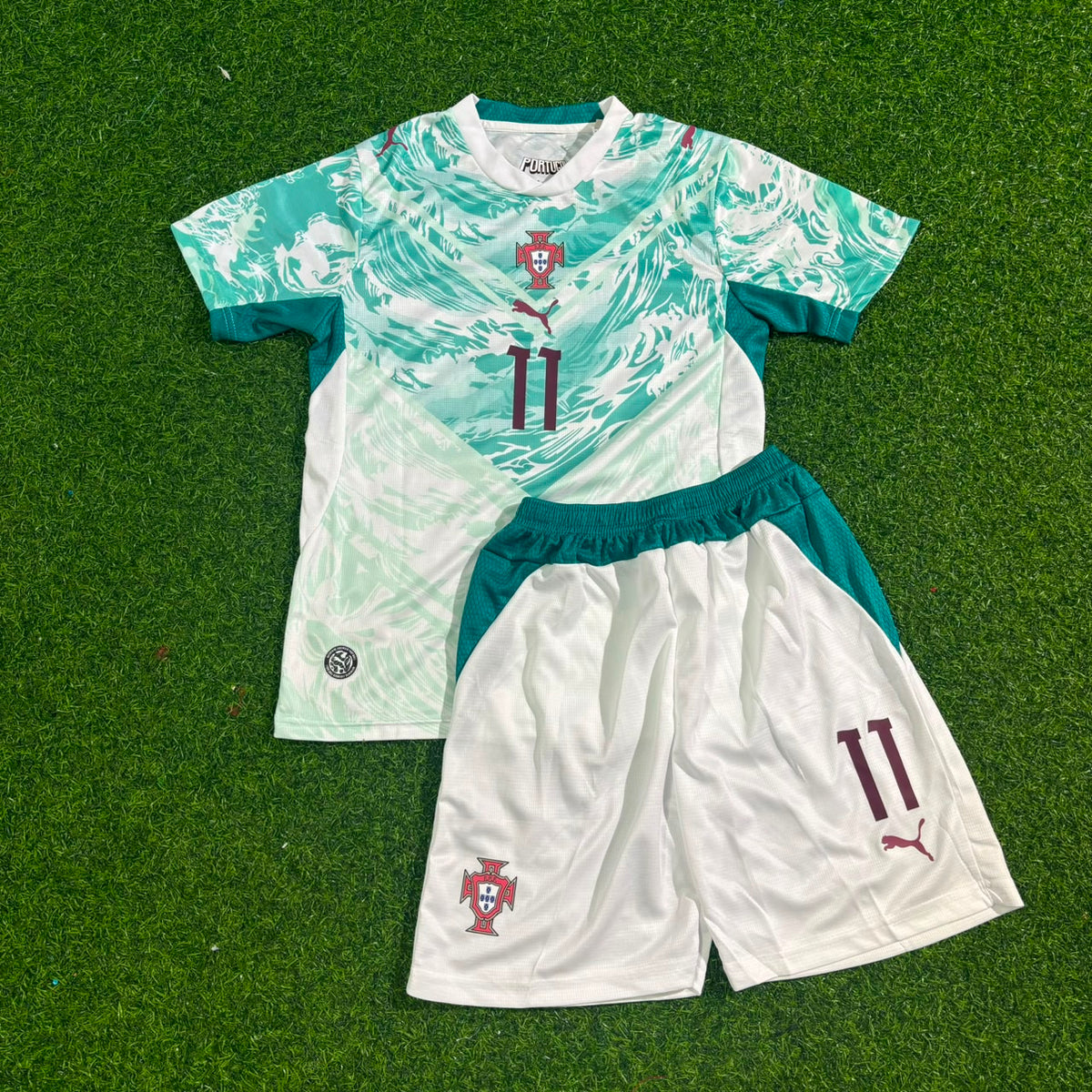 2026 Portugal World Cup João Félix Kids White Away Football Jersey – Front View