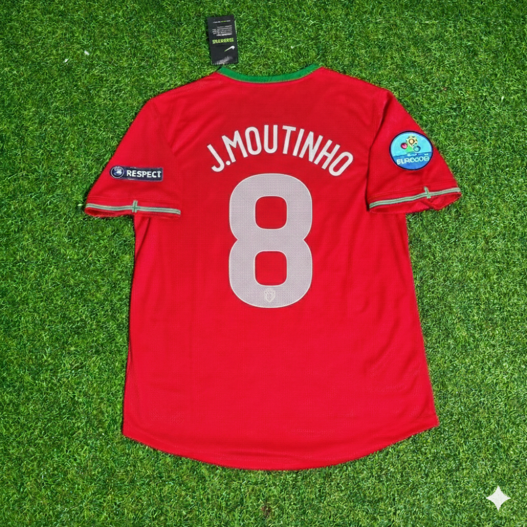 2012 Portugal EURO Joao Moutinho Red Retro Football Jersey – Back View
