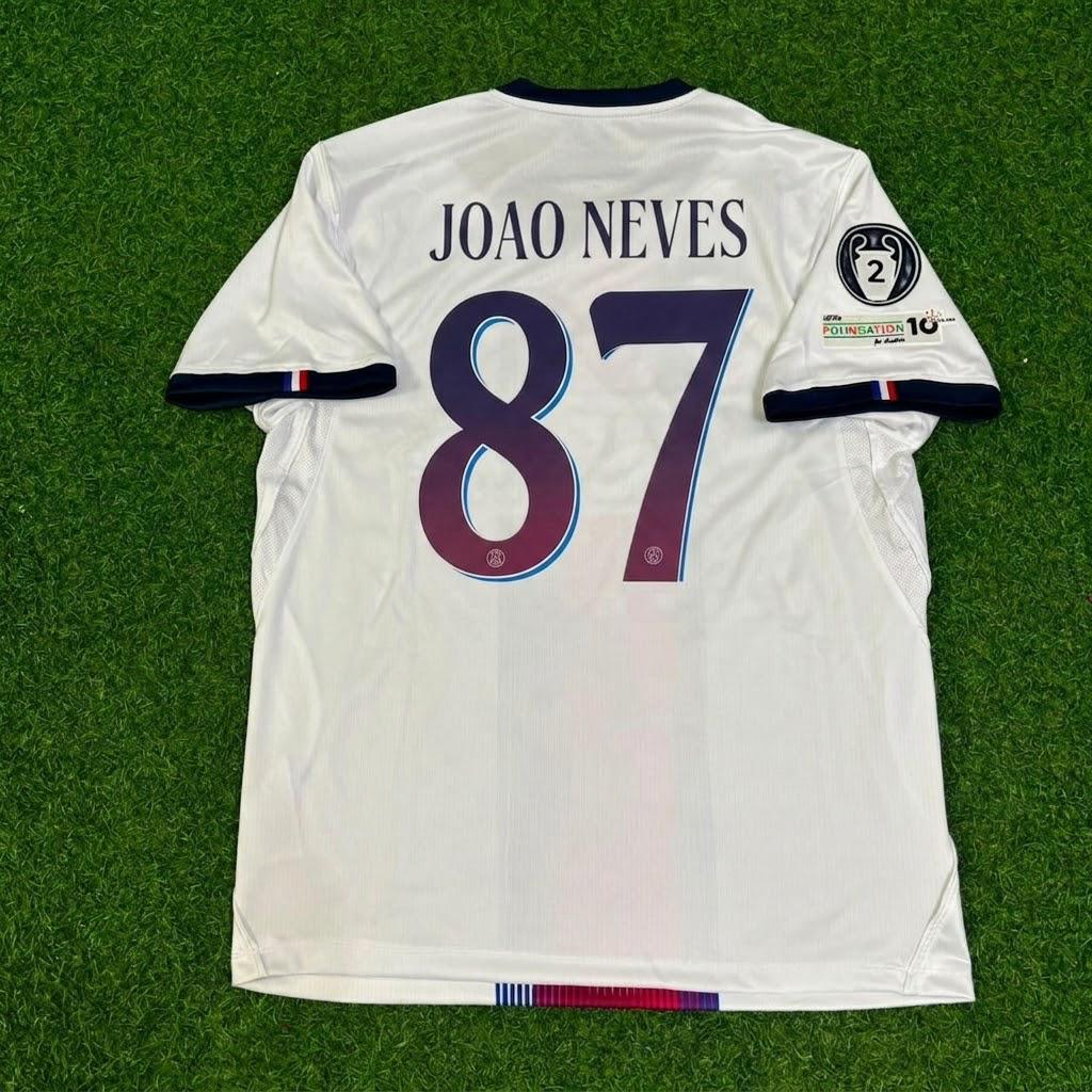Joao Neves White Jersey – Back View