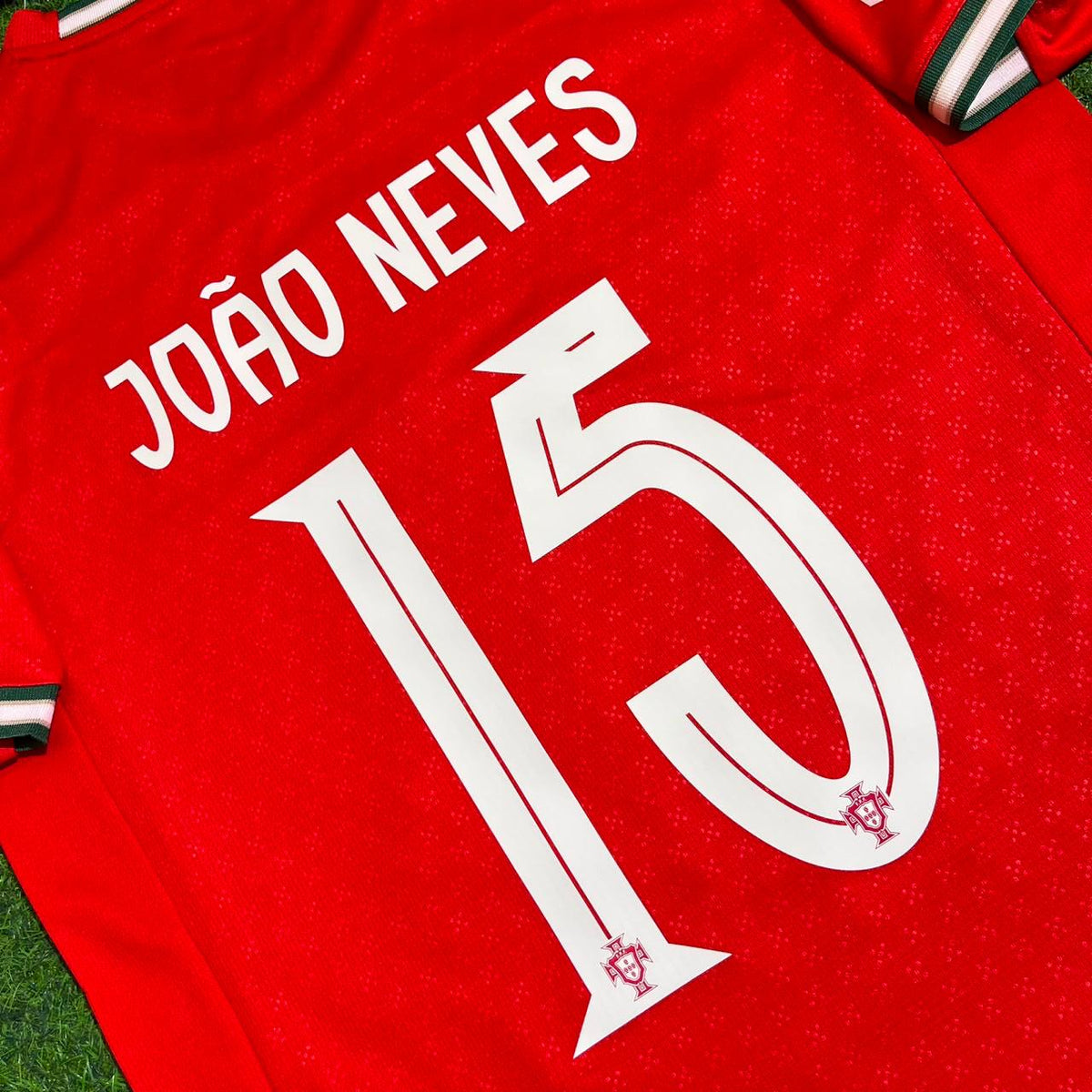 Portugal UEFA Nations League Winner Red Jersey – João Neves – Detailed View