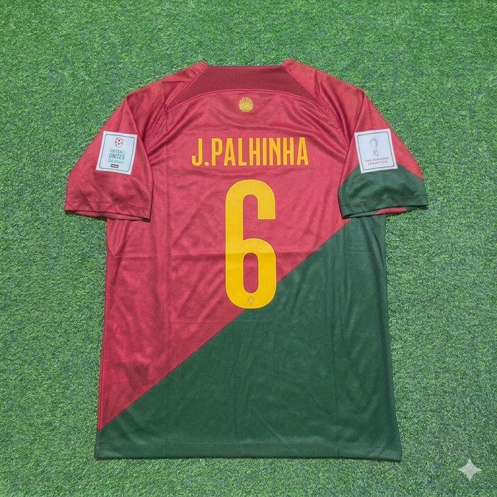 Portugal 2022 World Cup Home Retro Football Jersey – João Palhinha #6 – Back View