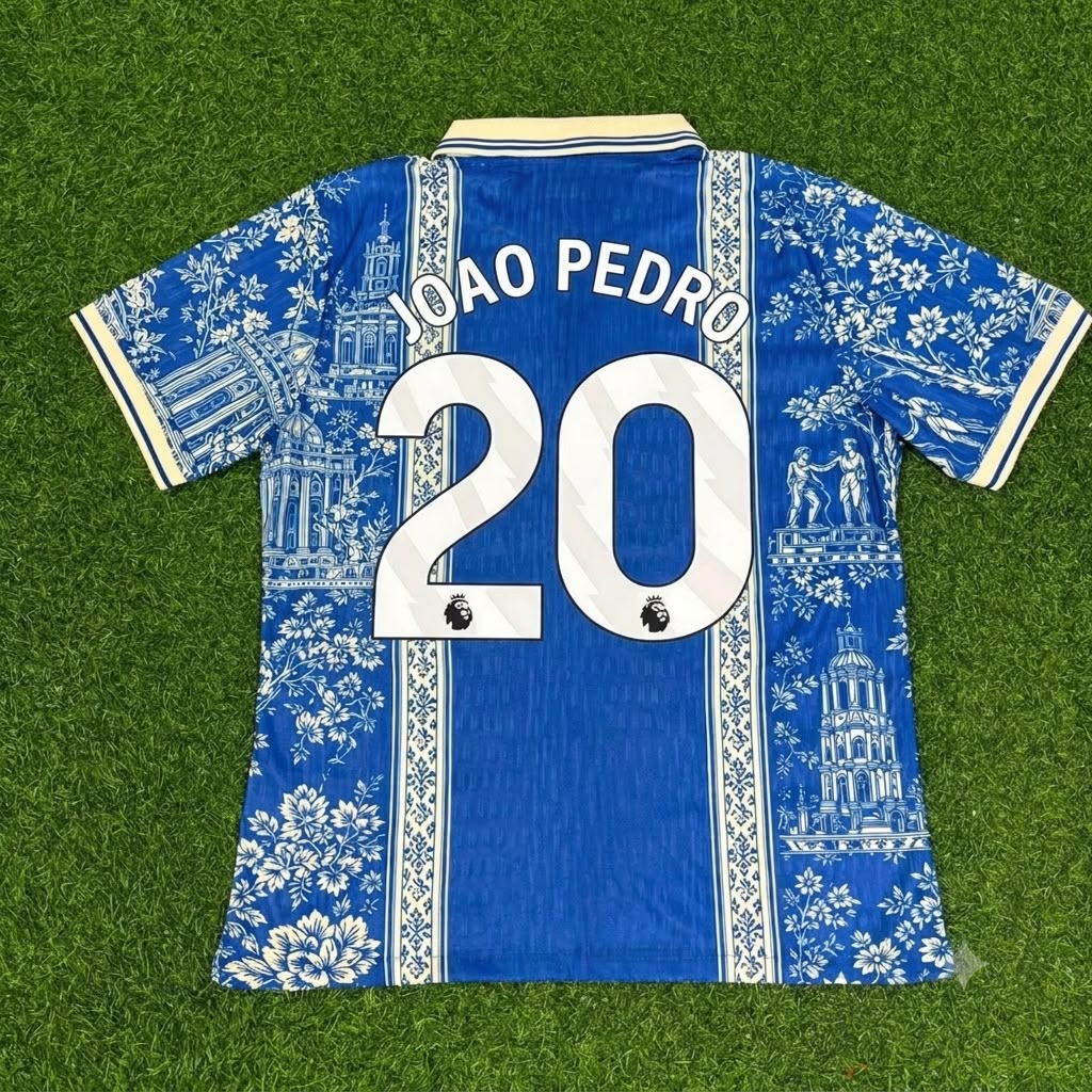 Chelsea 2027 Blue-White Jersey – João Pedro – Back View