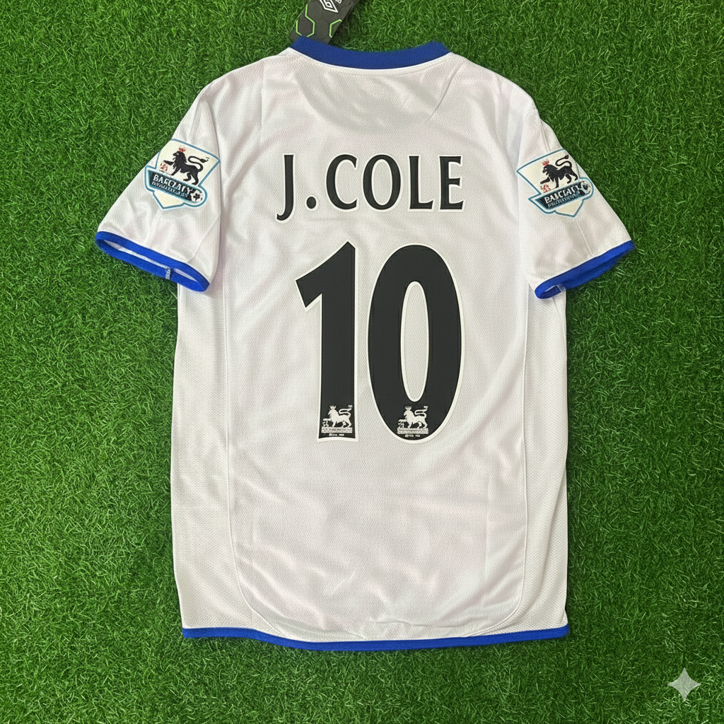 Joe Cole Chelsea Away 2004 Retro Football Jersey – Back View