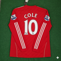 Liverpool 2010 2012 Season Long Sleeves Red Retro Jersey – Joe Cole – Back View