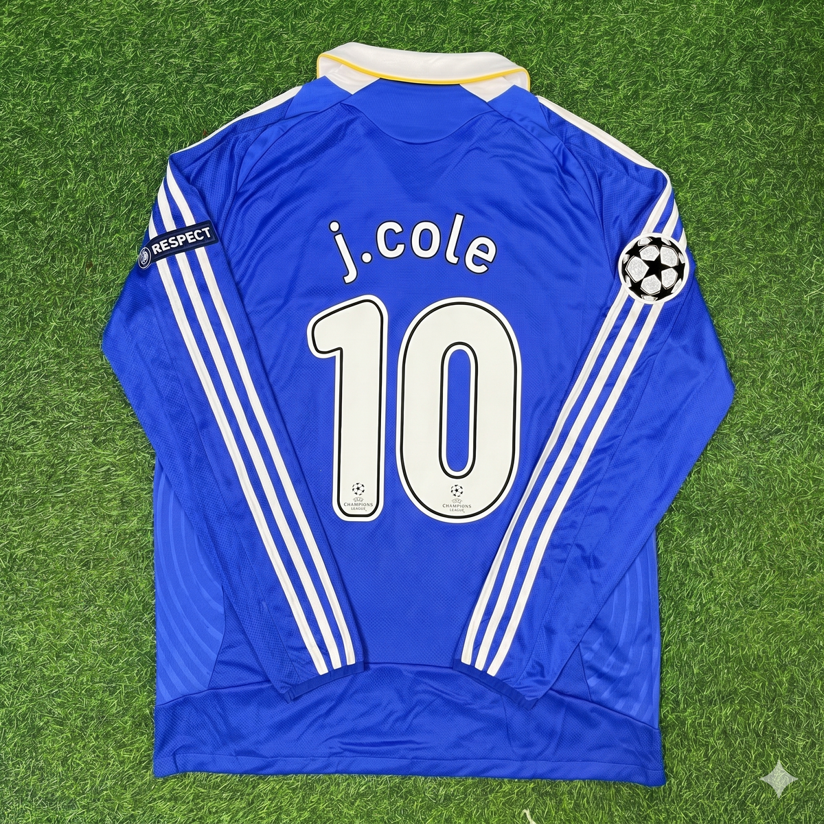 2008 Joe Cole Chelsea Champions League Final Long Sleeve Football Jersey – Back View