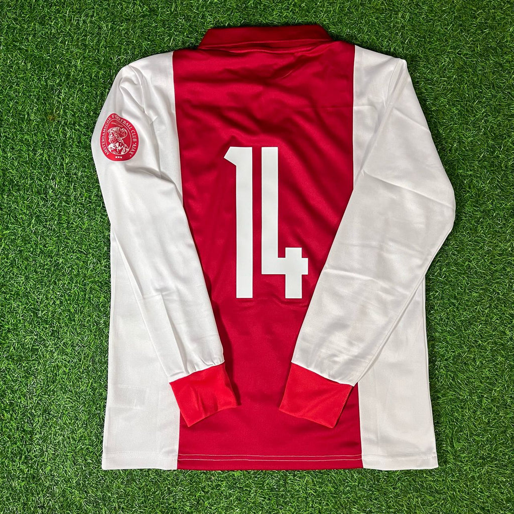 Johan Cruyff 14 – Ajax Commemorative Long Sleeve Retro Shirt Kit Jersey – | | – Back View
