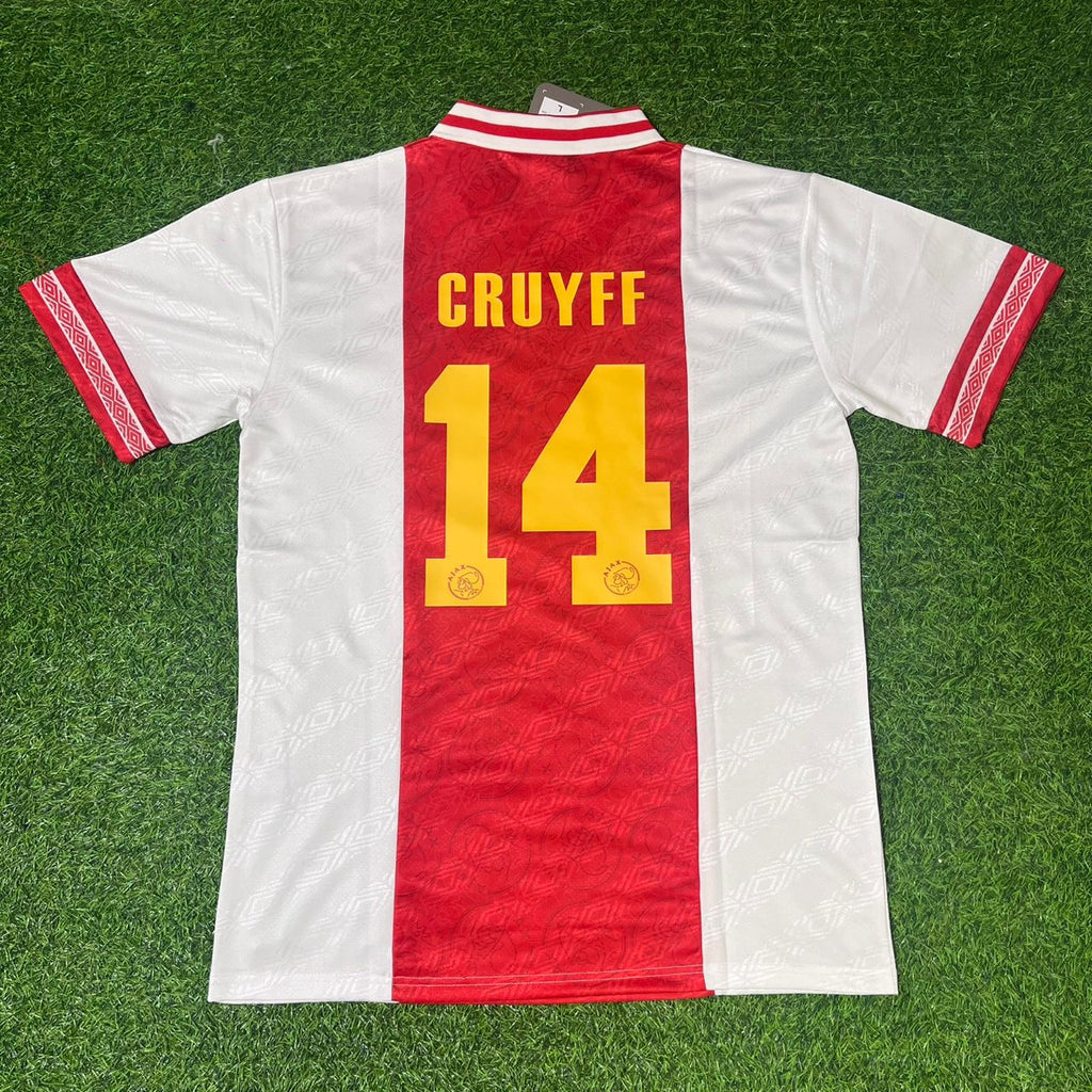 Johan Cruyff Ajax Retro Golden Printing Football Jersey – Back View