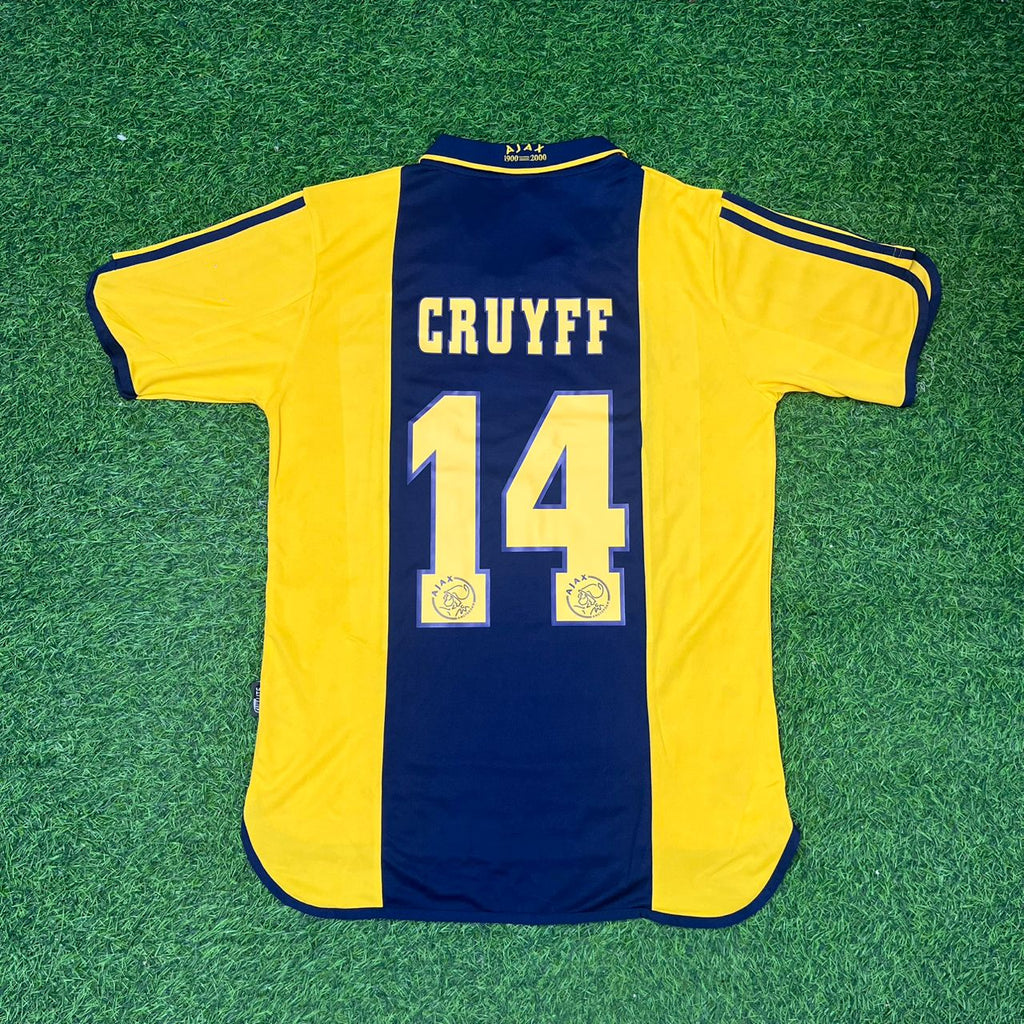 Johan Cruyff Ajax Retro Yellow Football Jersey – Back View