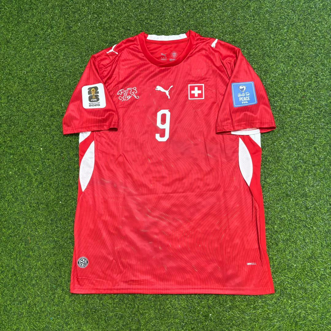 Johan Manzambi 9 - Switzerland 2026 World Cup Kit Jersey – Front View