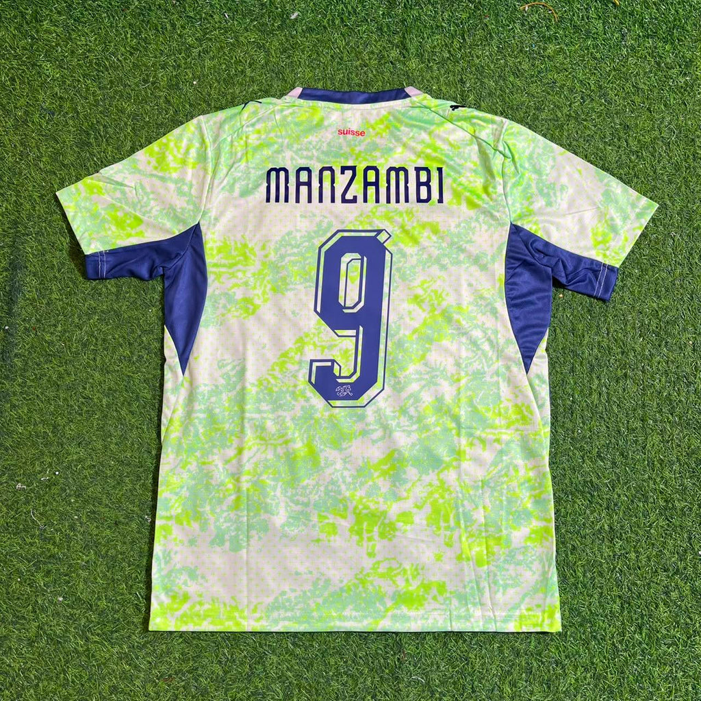 Johan Manzambi #9 Switzerland 2026 World Cup Away Kit Jersey – Back View