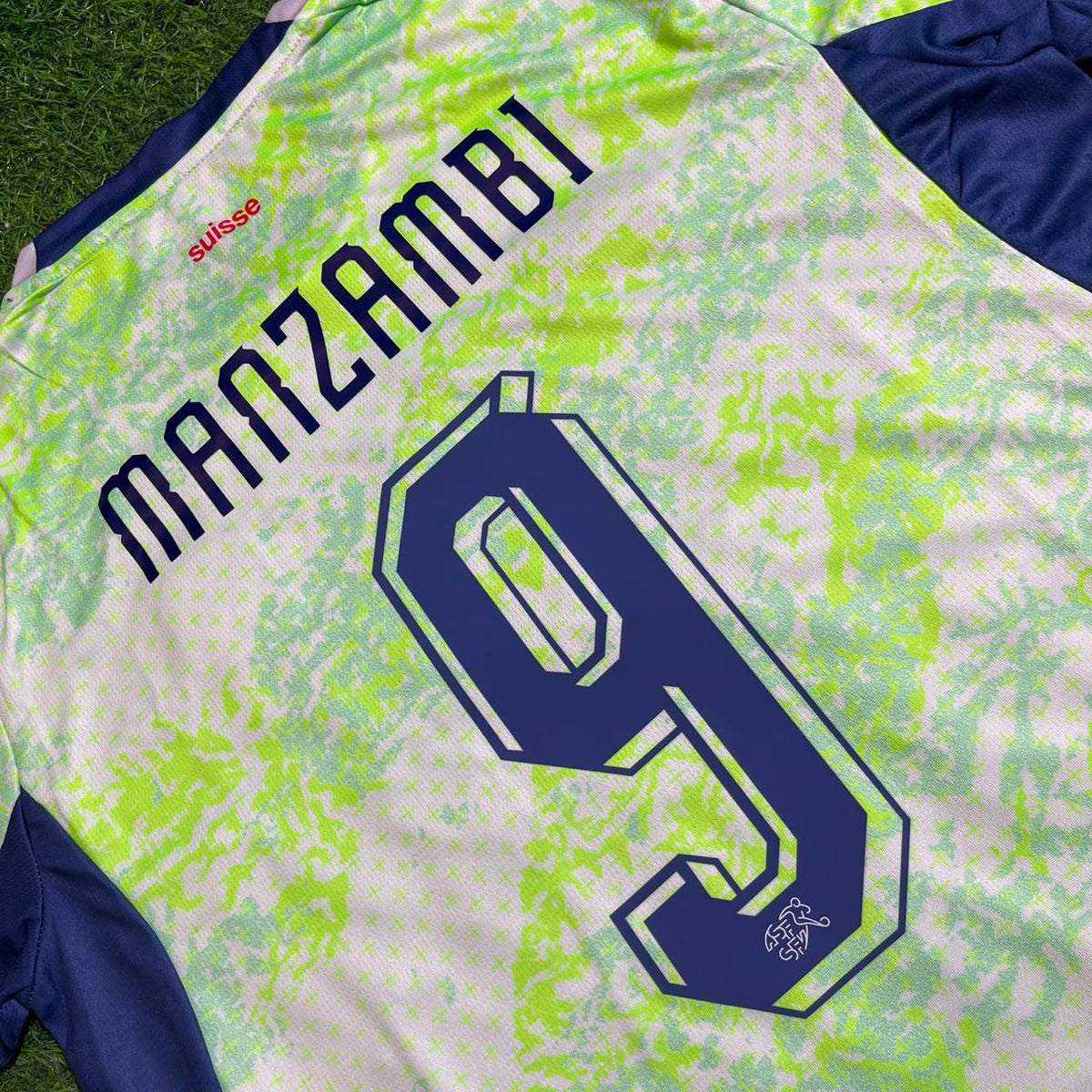 Johan Manzambi #9 Switzerland 2026 World Cup Away Kit Jersey – Detailed View