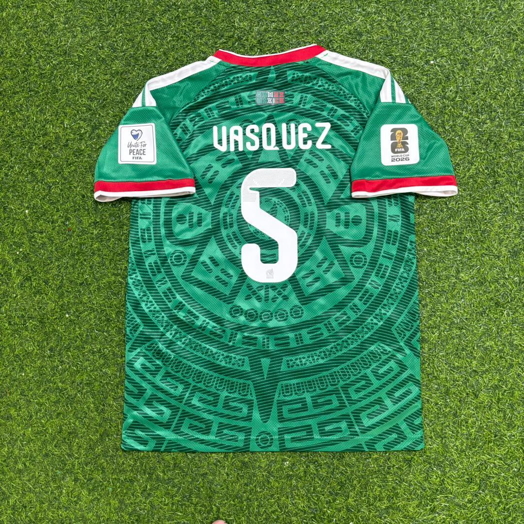 2026 Mexico World Cup Johan Vasquez Home Green Football Jersey – Back View