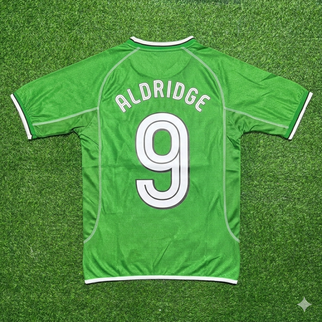 Ireland Retro Green Football Jersey – John Aldridge – Back View