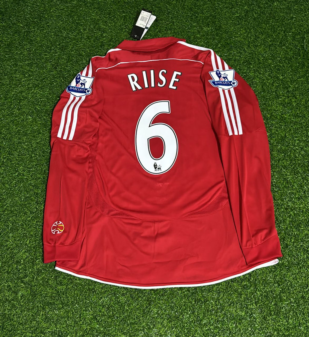 2007/08 John Arne Riise Liverpool Red Retro Football Jersey – Back View