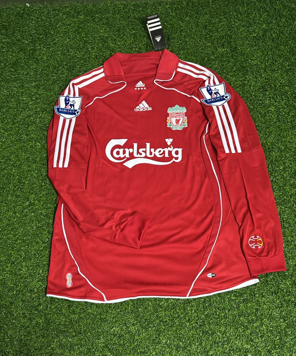 2007/08 John Arne Riise Liverpool Red Retro Football Jersey – Front View
