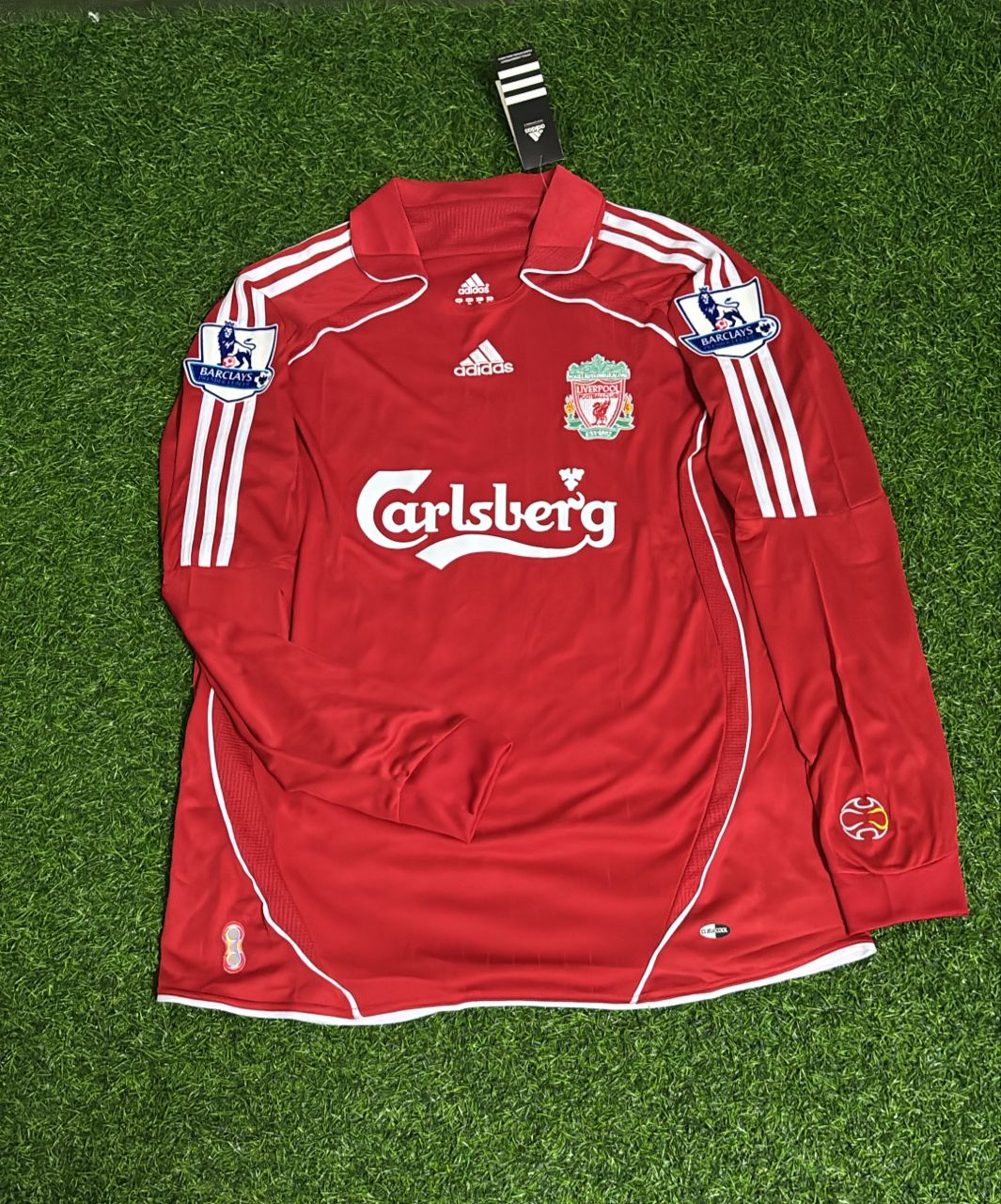 2007/08 John Arne Riise Liverpool Red Retro Football Jersey – Front View