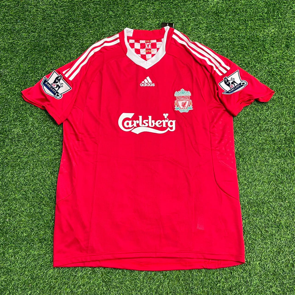 John Arne Riise Liverpool 2008-09 Red Retro Football Jersey – Front View