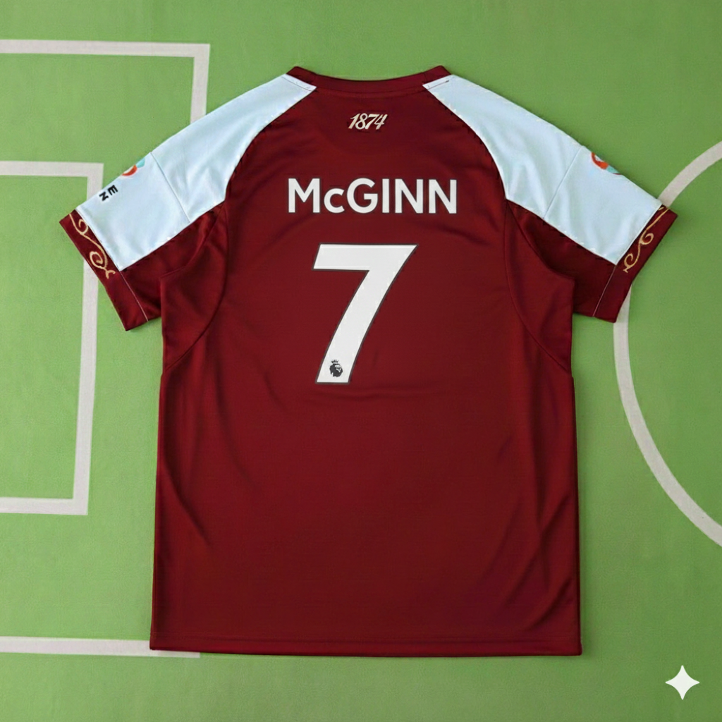 John McGinn 7- Aston Villa 2026 Home New season Jersey – Back View