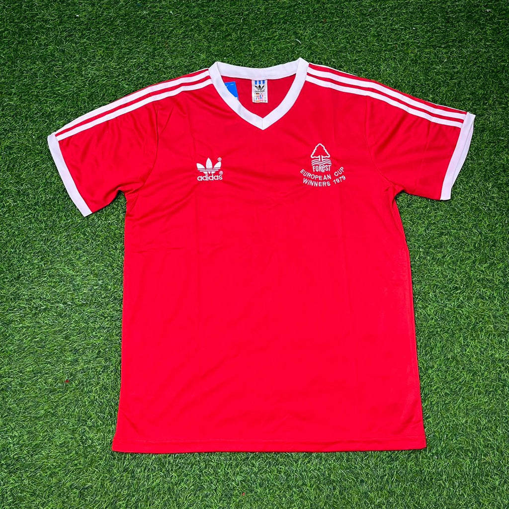 1977/80 Nottingham Forest European Cup Final Winners Red Home Retro Football Jersey – Detailed View