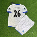 John Terry Chelsea Away 2004/05 Retro Kids White Football Jersey – Back View