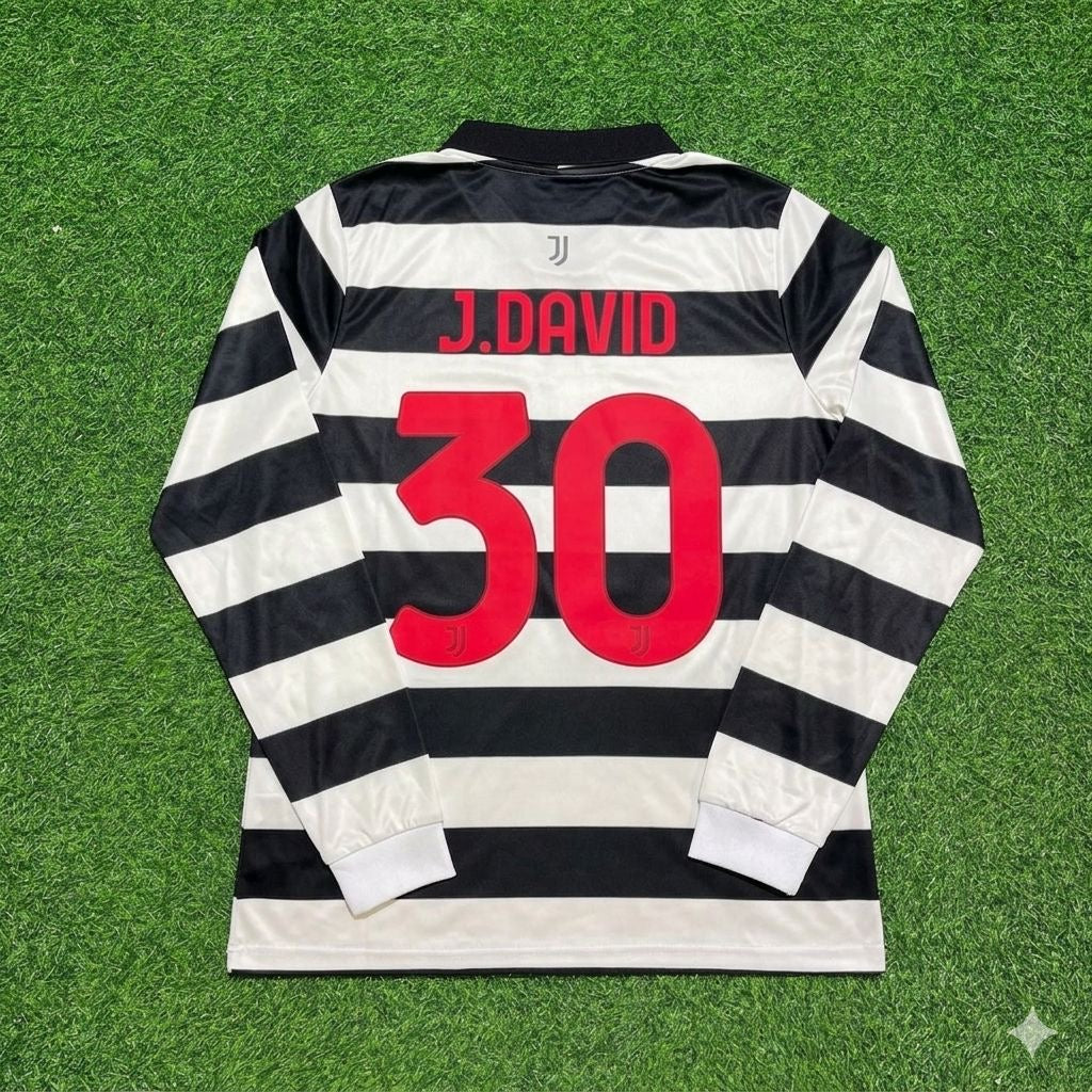 Juventus New Season Fourth Long Sleeve Jersey – Jonathan David #30 – Back View