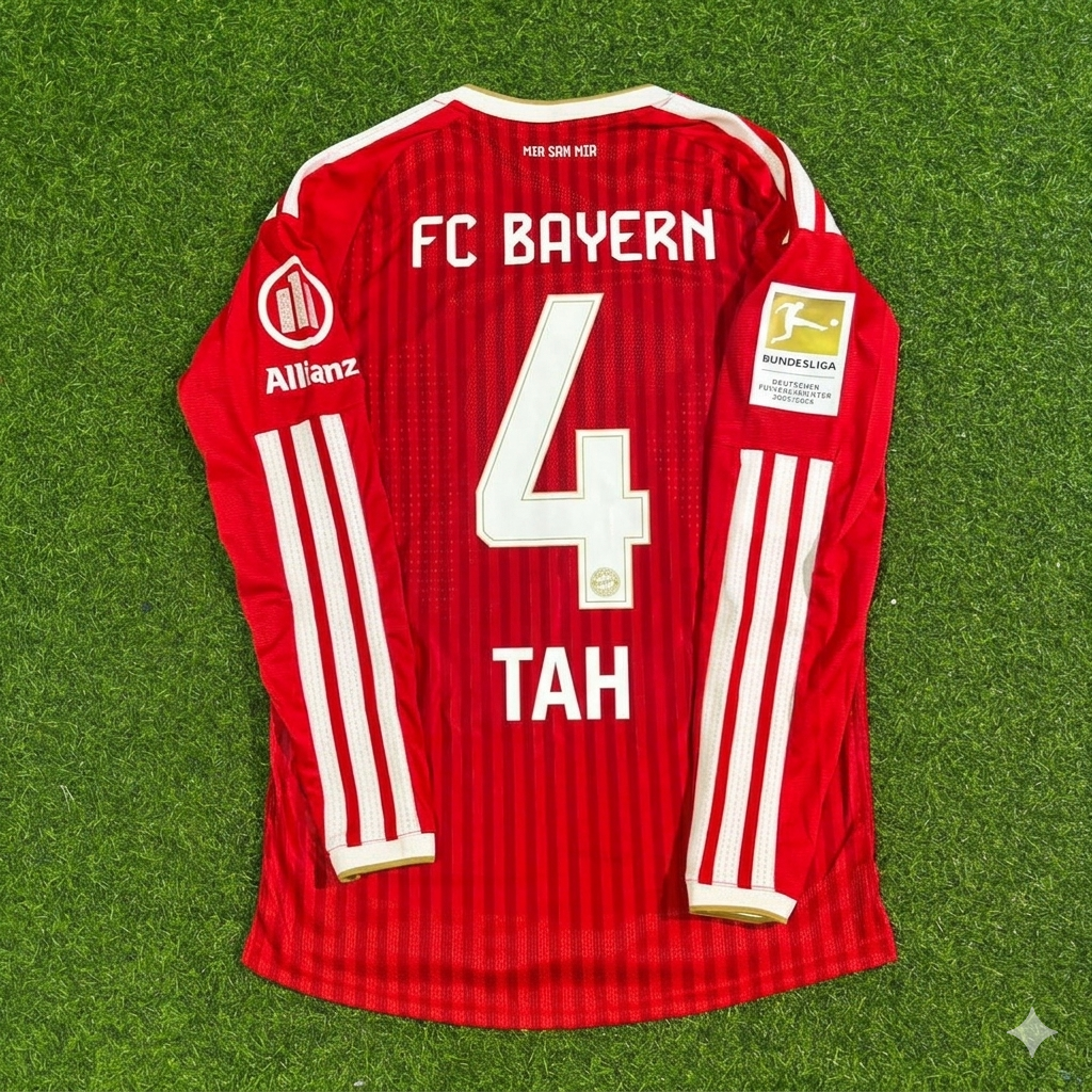 Jonathan Tah #4 Bayern Munich 2027 Championship Long Sleeve Football Jersey – Back View